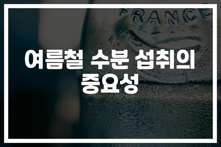 ‘물 그냥 마시면 안 된다고?’ 여름철 효과적인 수분섭취 방법