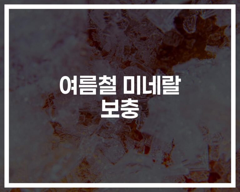땀 많이 흘리는 여름… ‘여름 미네랄 보충 추천’ 제대로 알고 챙기자