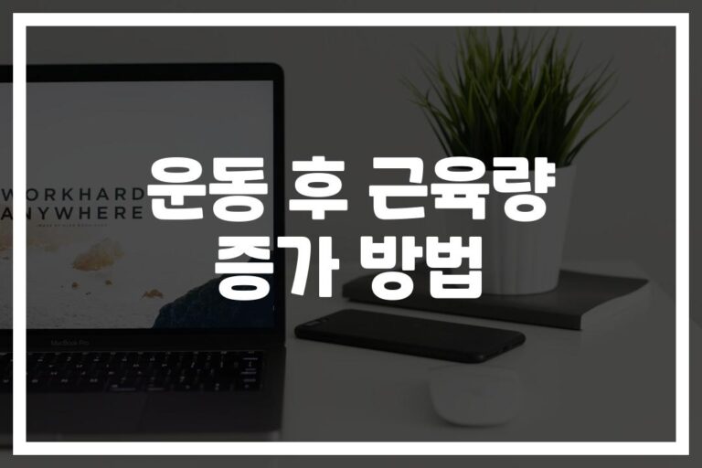 운동 후 근육량 증가 방법, ‘이것’ 하나만 제대로 해도 달라진다