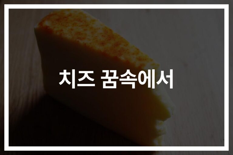 ‘치즈 꿈속에서’ 당신의 무의식이 전하는 메시지